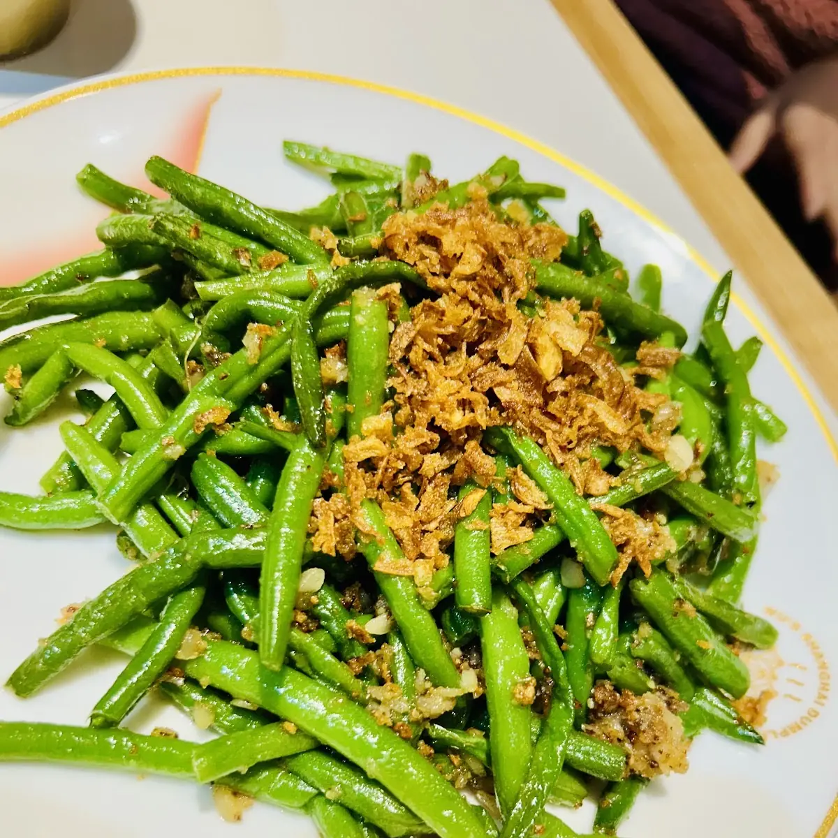 string beans w garlic 蒜⾹四季⾖